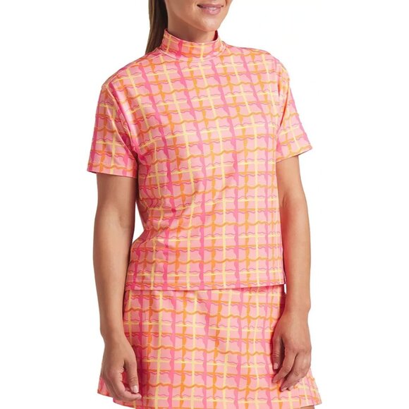 PUMA X Dani Dazey Women's CLOUDSPUN Mock Neck Golf Shirt Size Medium Retro Vibes - Picture 3 of 3